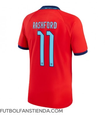 Inglaterra Marcus Rashford #11 Segunda Equipación Mundial 2022 Manga Corta